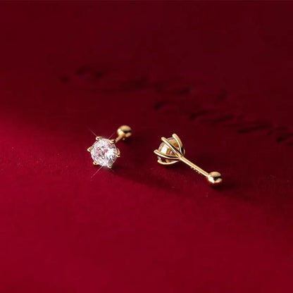 Six-prong crystal stud earrings, everyday sparkle | Hair Your Lux