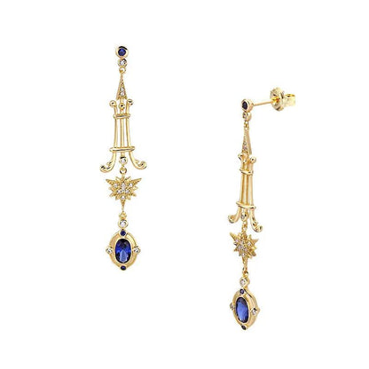 Vintage blue stone drop earrings, art deco | Hair Your Lux