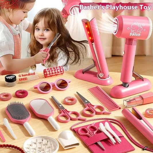 Children's Hairdressers Salon Barber Set Hair Dryer Clip Hair Curler Toy Suit Hair Your Lux