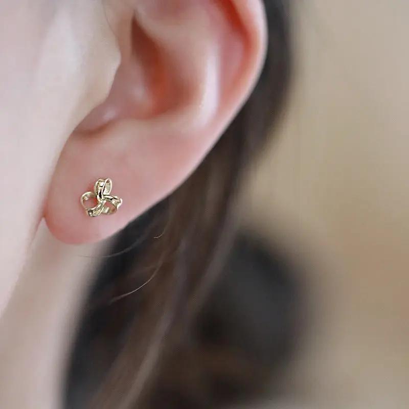 Dainty knot stud earrings, minimalist | Hair Your Lux