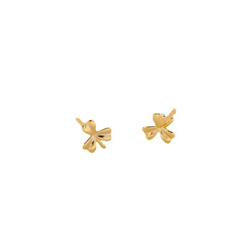 Tiny clover stud earrings, lucky charm | Hair Your Lux
