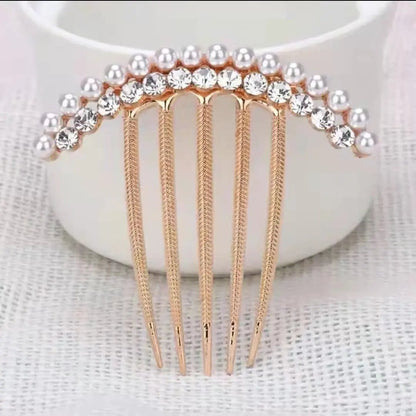 New Pearl Crystal Hair Comb Female - Hair Your Lux