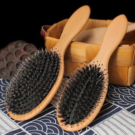 Boar Bristle Solid Wood Comb Hair Plate Airbag Smooth Massage Hair Your Lux