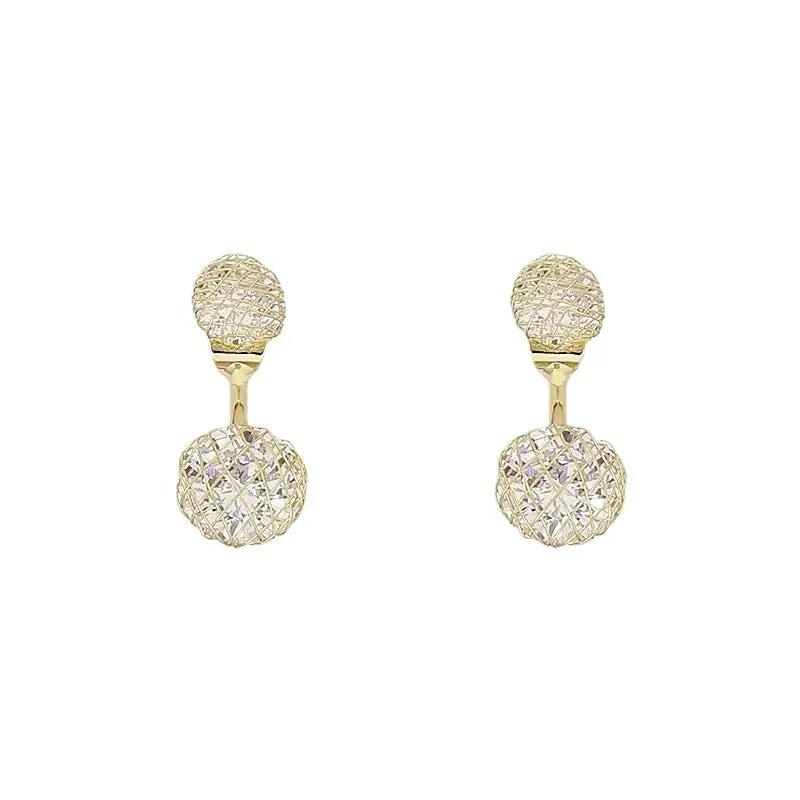 Gold-tone crystal ball stud earrings, detail | Hair Your Lux