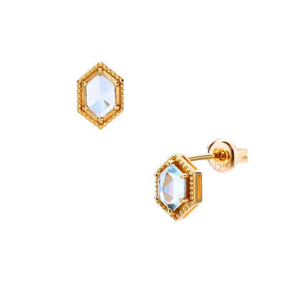 Vintage sky-blue stone stud earrings | Hair Your Lux
