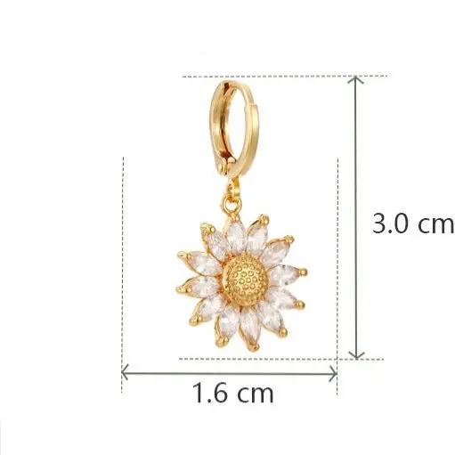 Crystal sunflower drop earrings, detail | Hair Your Lux