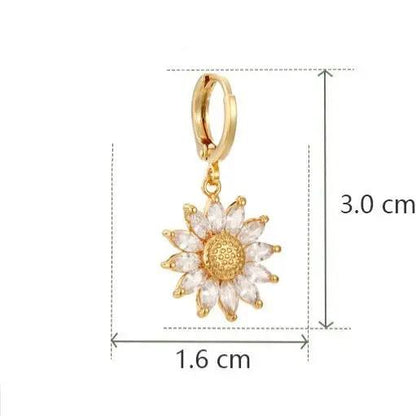 Crystal sunflower drop earrings, detail | Hair Your Lux