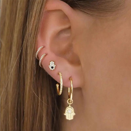 Music note charm huggie hoop earrings, gold-tone | Hair Your Lux