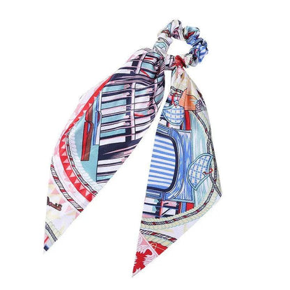 Fashion Long Streamer Printed Fabric Tie Hair Accessory For Ponytail Tie-up Hair Top Cuft - Hair Your Lux