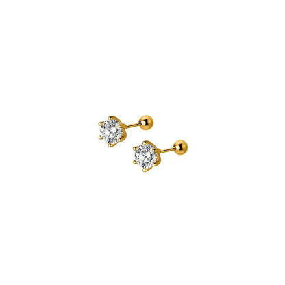 S925 Silver Six Clawed Stud Earrings For Women Simple - Hair Your Lux