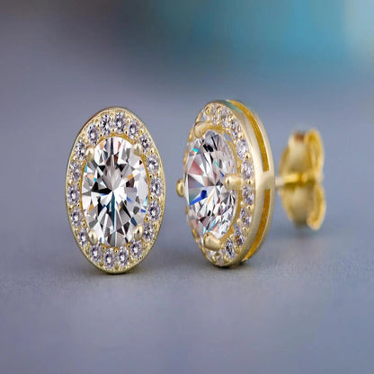 Cushion-cut crystal halo stud earrings | Hair Your Lux